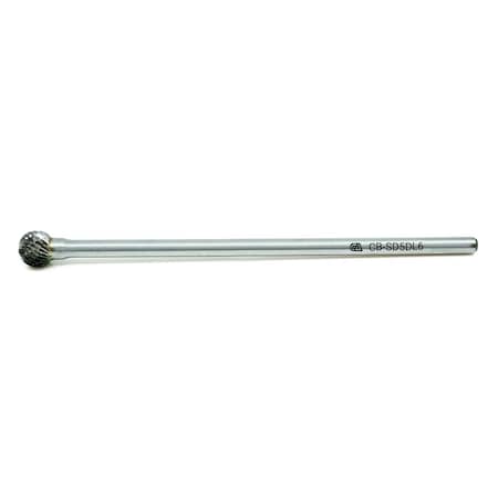 Continental Abrasives SD-5 Double Cut Round Ball Tungsten Carbide Burr 6" Shank CB-SD5DL6